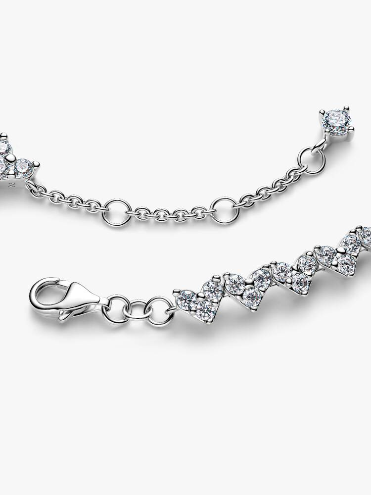Bracciale Pandora Cuori con Tre Pietre Misura 16 cm