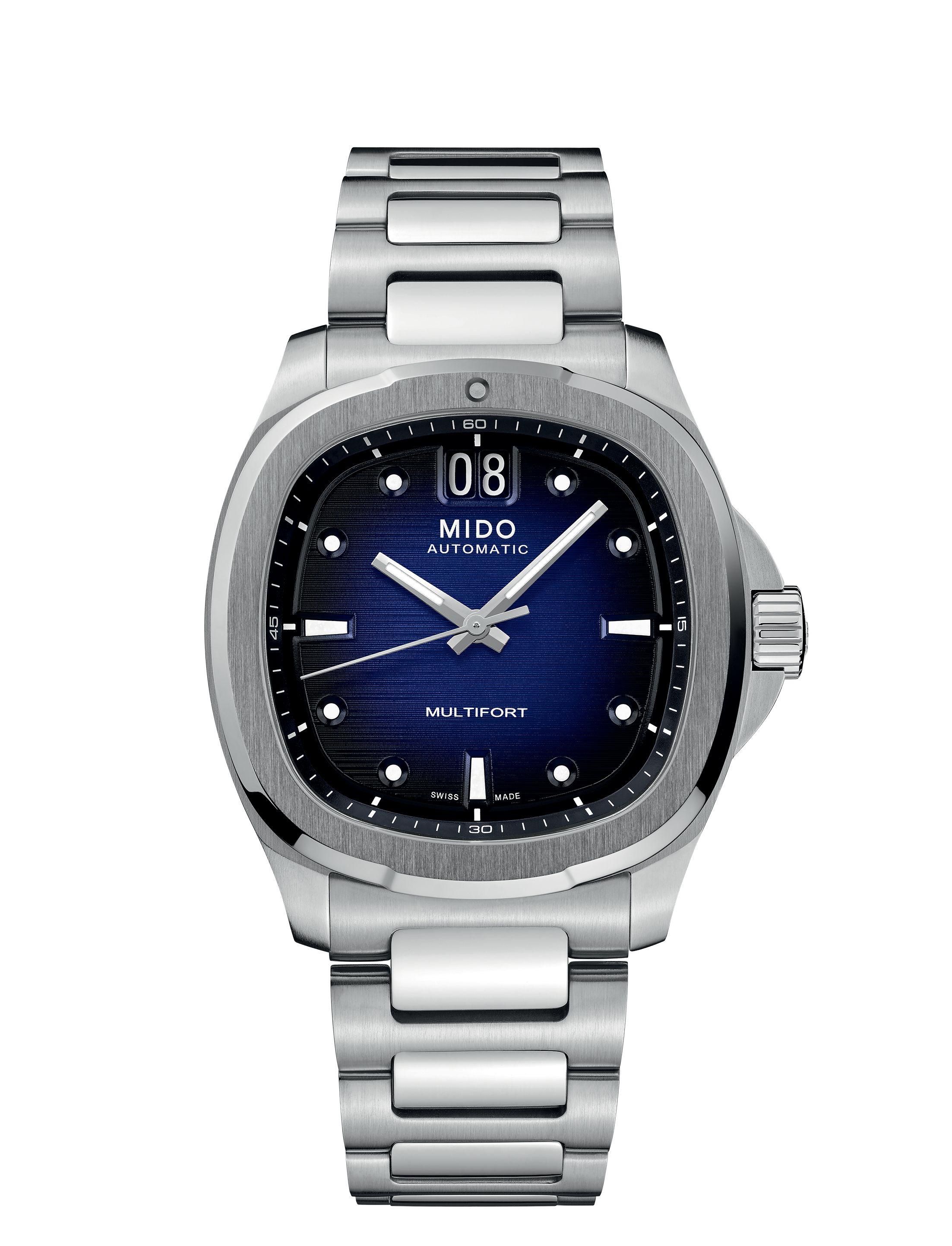 Orologio Uomo Mido Multifort TV Big Date Automatico con Quadrante Blu 40 mm 