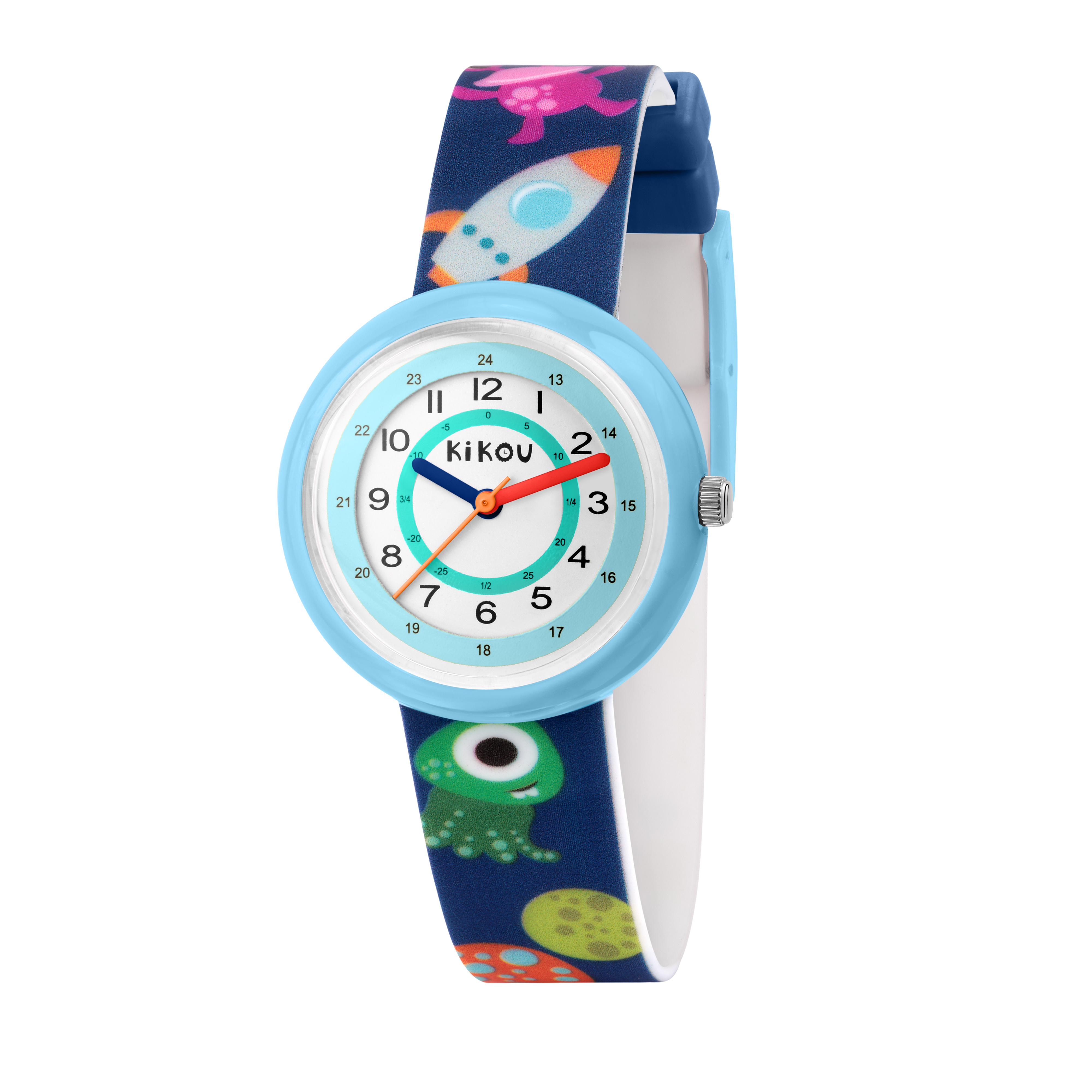 1873_17285_r4551103003_1 Orologio Bambino Kikou Watches al Quarzo con Quadrante Bianco/Turchese 30 mm