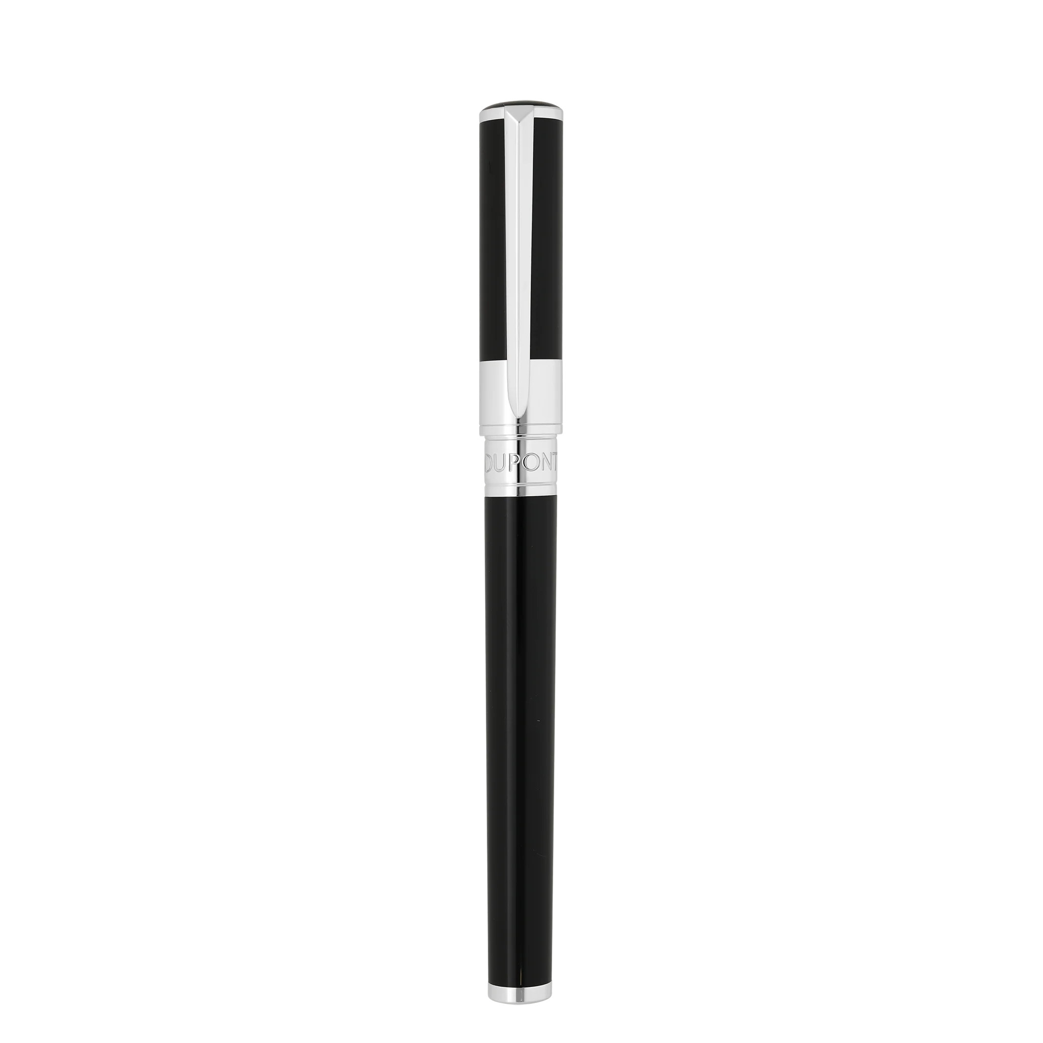 Penna Stilografica Dupont Initial in Lacca Nera Finitura Cromata