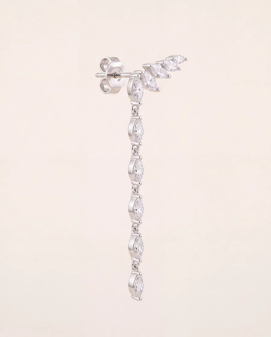 Orecchini Amabile Eternal Pendente con Zirconi Marquise Bianchi a Cascata Placcata in Oro
