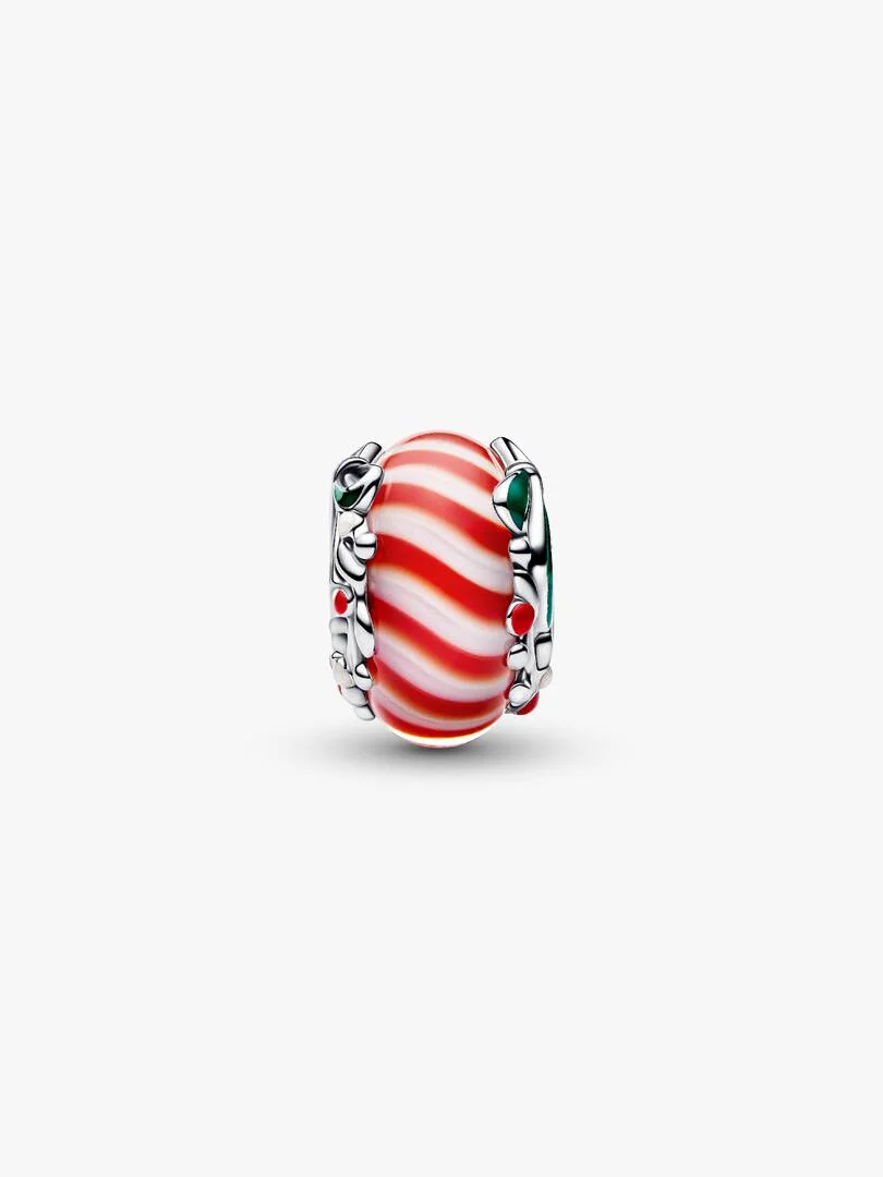 Charm Pandora Vetro di Murano Caramella di Natale