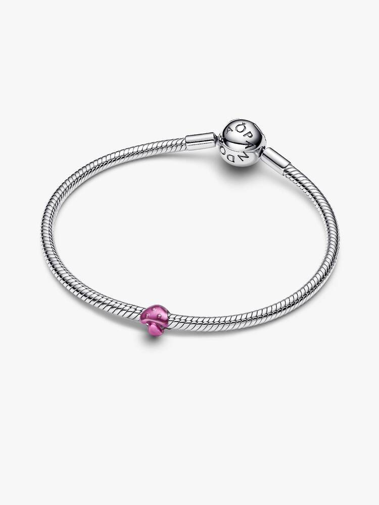 Mini Charm Pandora Fungo Effetto Metallico Rosa in Argento Sterling 925