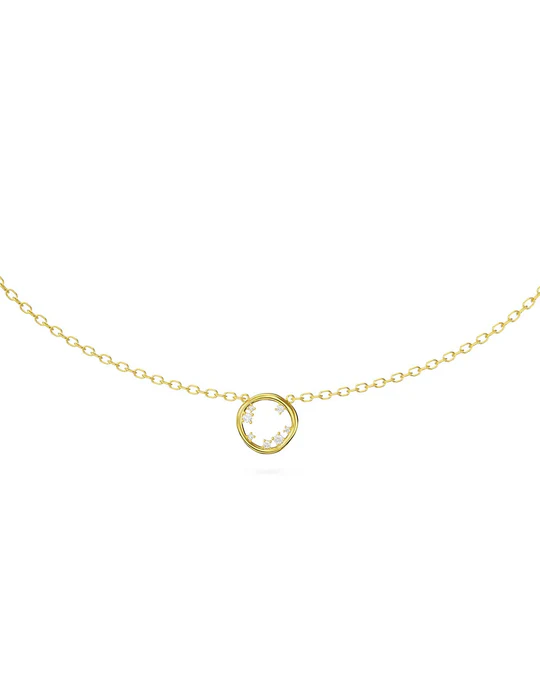 Collana Donna Amabile Circle Dorata con Cerchio Vuoto Irregolare 