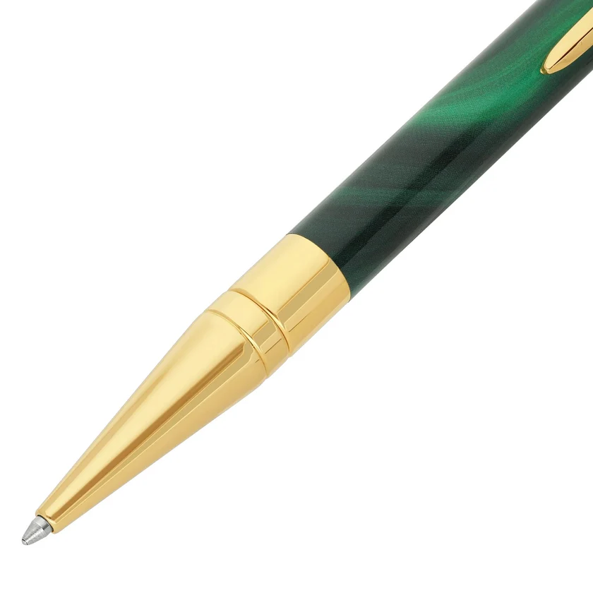 Penna a Sfera Dupont Initial Verde Finitura Oro