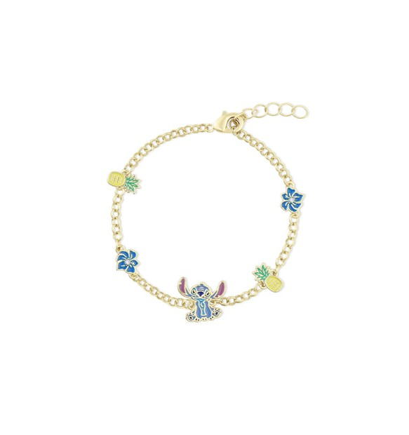Bracciale Disney Stitch, Ananas e Fiore Blu 