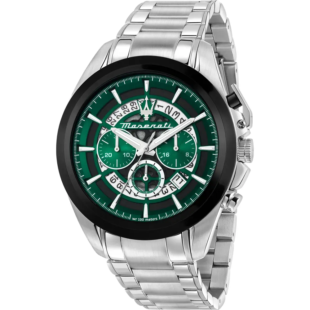 Orologio Uomo Maserati Traguardo al Quarzo con Quadrante Verde 45 mm 