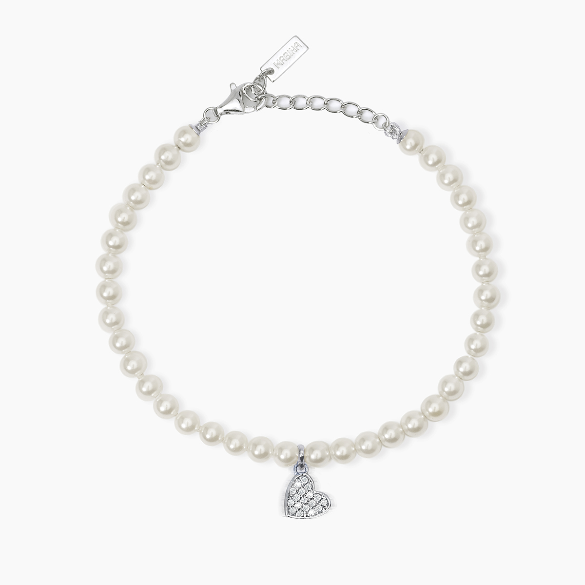 5194_4813_533733 Bracciale Donna Mabina One Love con Perle Conchiglia e Cuore in Pavè