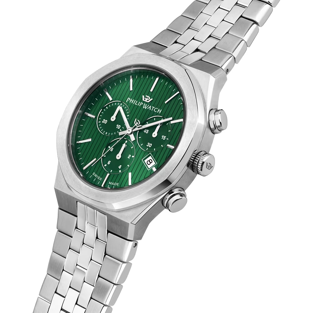 Orologio Uomo Philip Watch Windsurf al Quarzo Cronografo con Quadrante Verde 40 mm