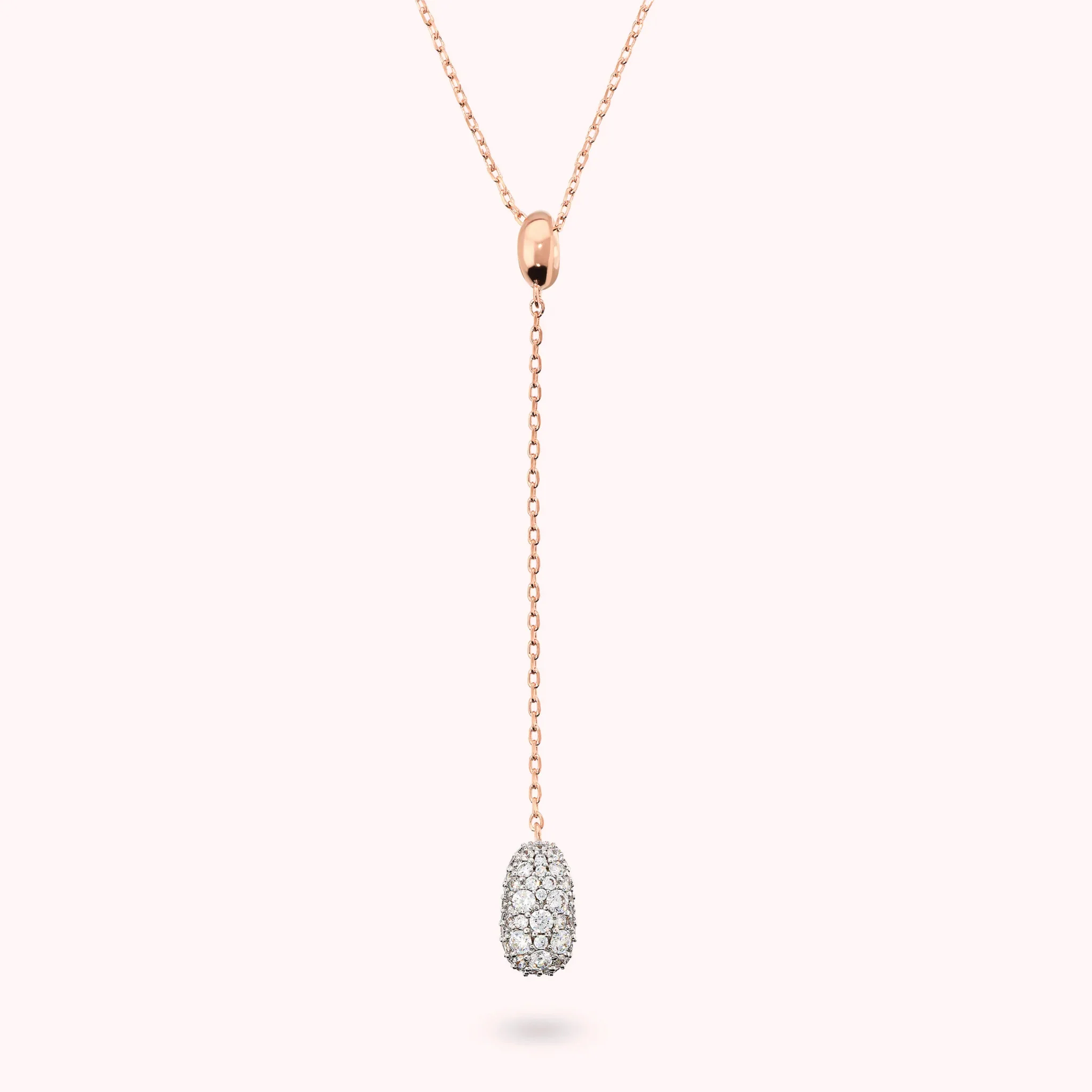 Collana a Cravatta Donna Bronzallure con Pepita Lucida e Pavé di Cubic Zirconia