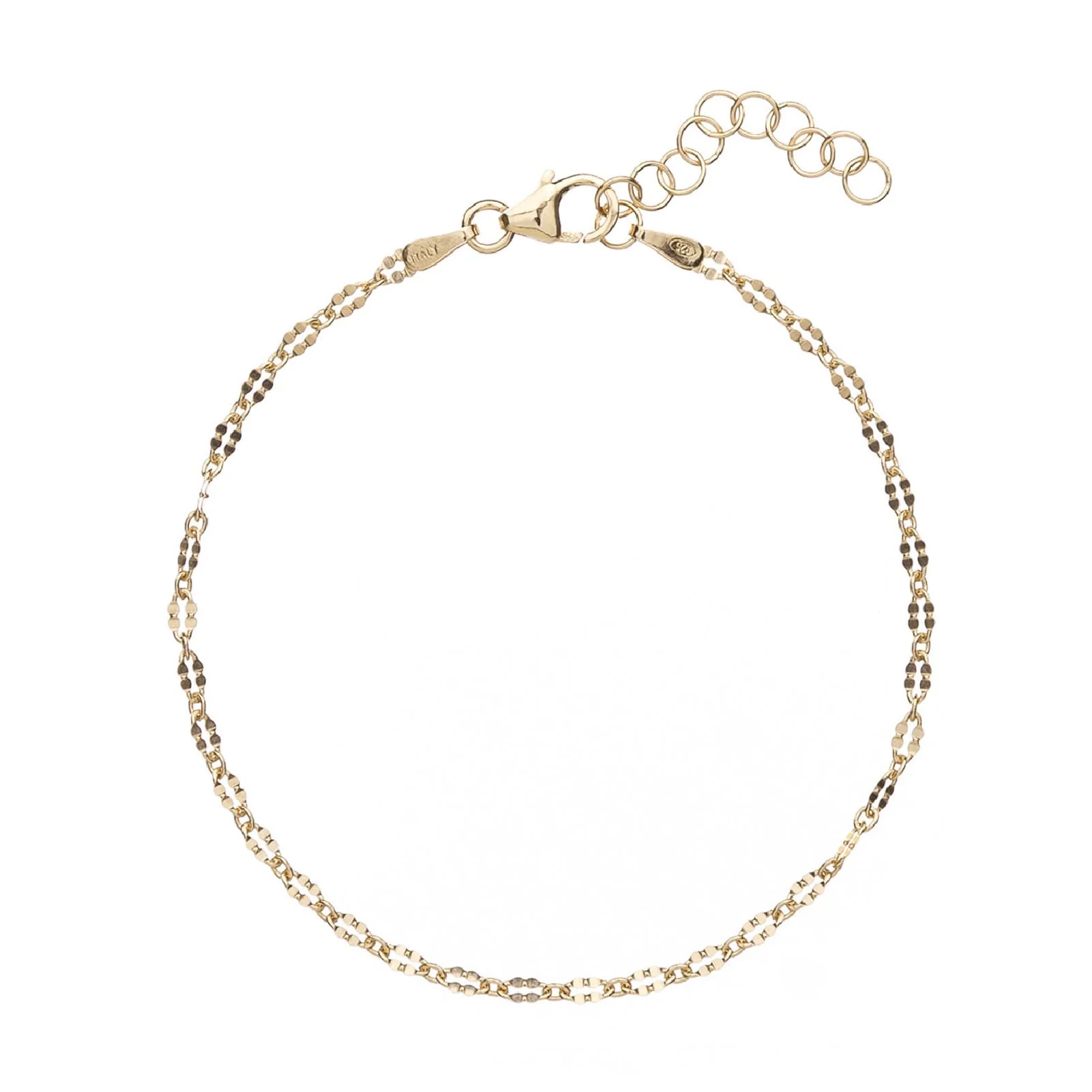Cavigliera Alisia Maglia Sfaccettata in Argento Dorato