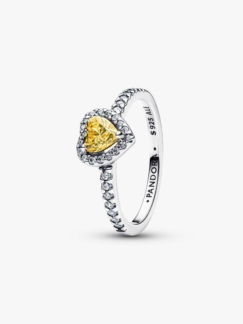 Anello Pandora Cuore in Rilievo Giallo