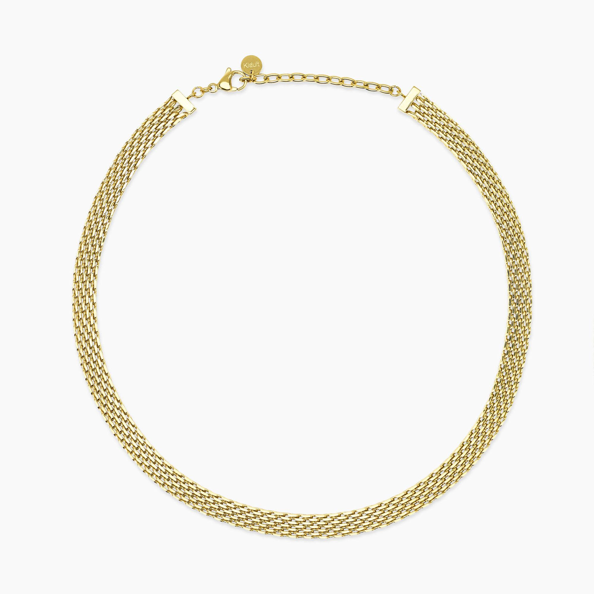 Collana Regolabile Donna Kidult Dorato con Catena Mesh