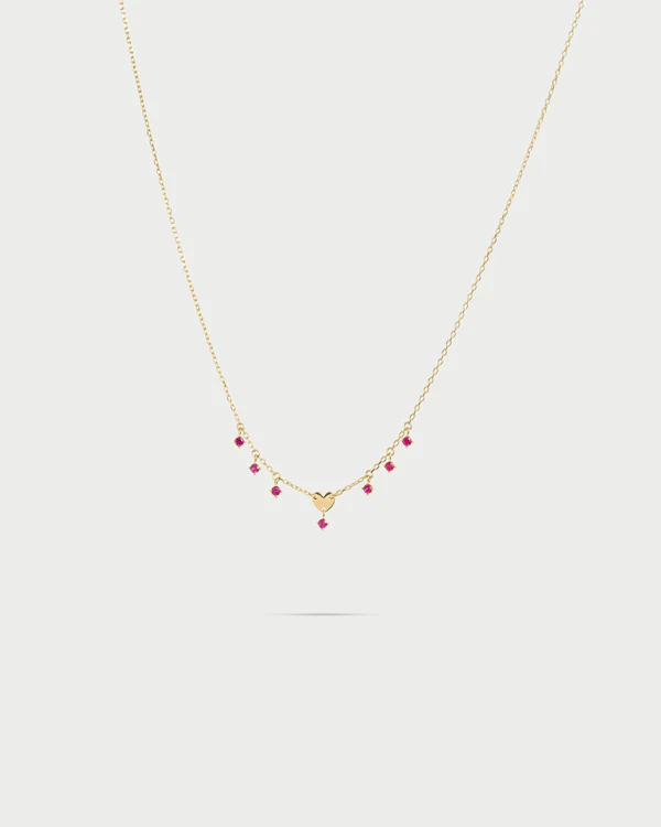 Collana Donna Rue Des Mille Mini Cuore e Punti Luce Pendenti 