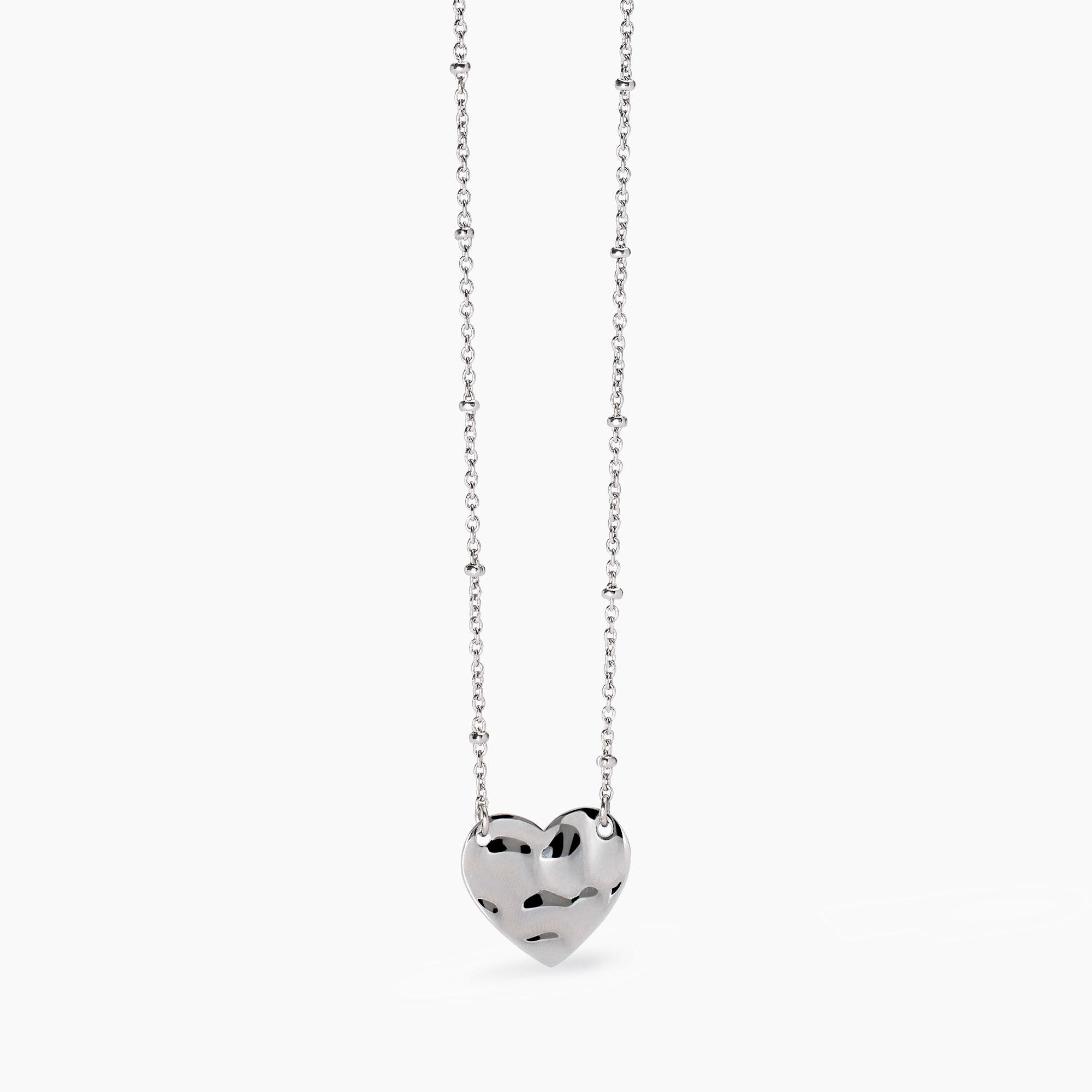 Collana Donna Kidult con Cuore Effetto Martellato 