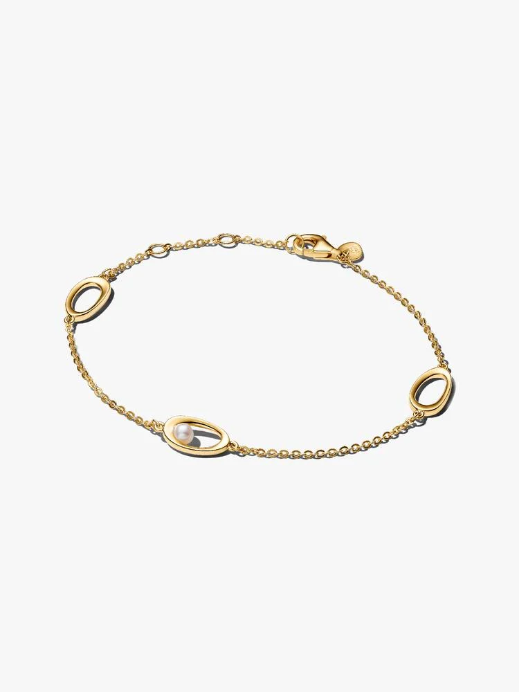 Bracciale Pandora Ovali Linea Sinuosa e Perla D'Acqua Dolce Coltivata