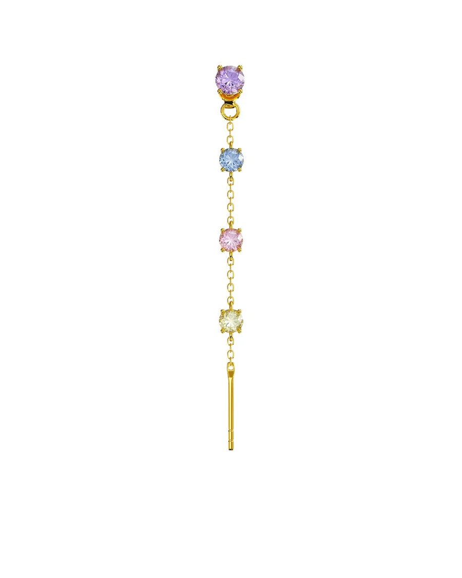 Orecchino Donna Amabile Charmi Luce con Zirconi Color Pastello e Chiusura Intercambiabile