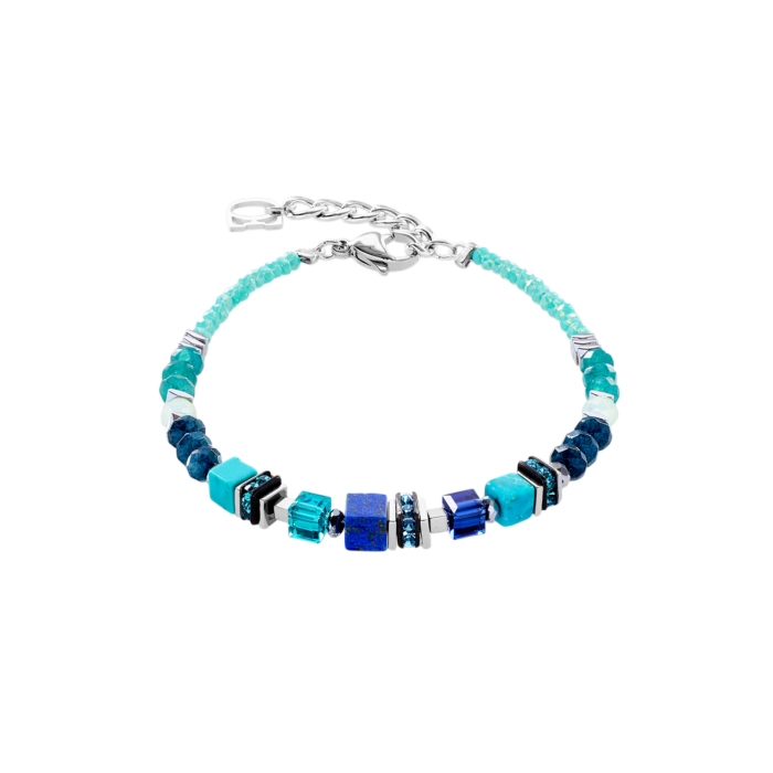 Bracciale Coeur De Lion Wave Precious Flow Argento-teal Lapislazzuli Turchesi