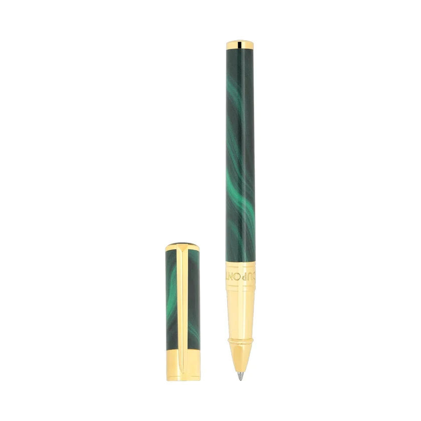 Penna Roller Dupont Initial Verde Finitura Oro