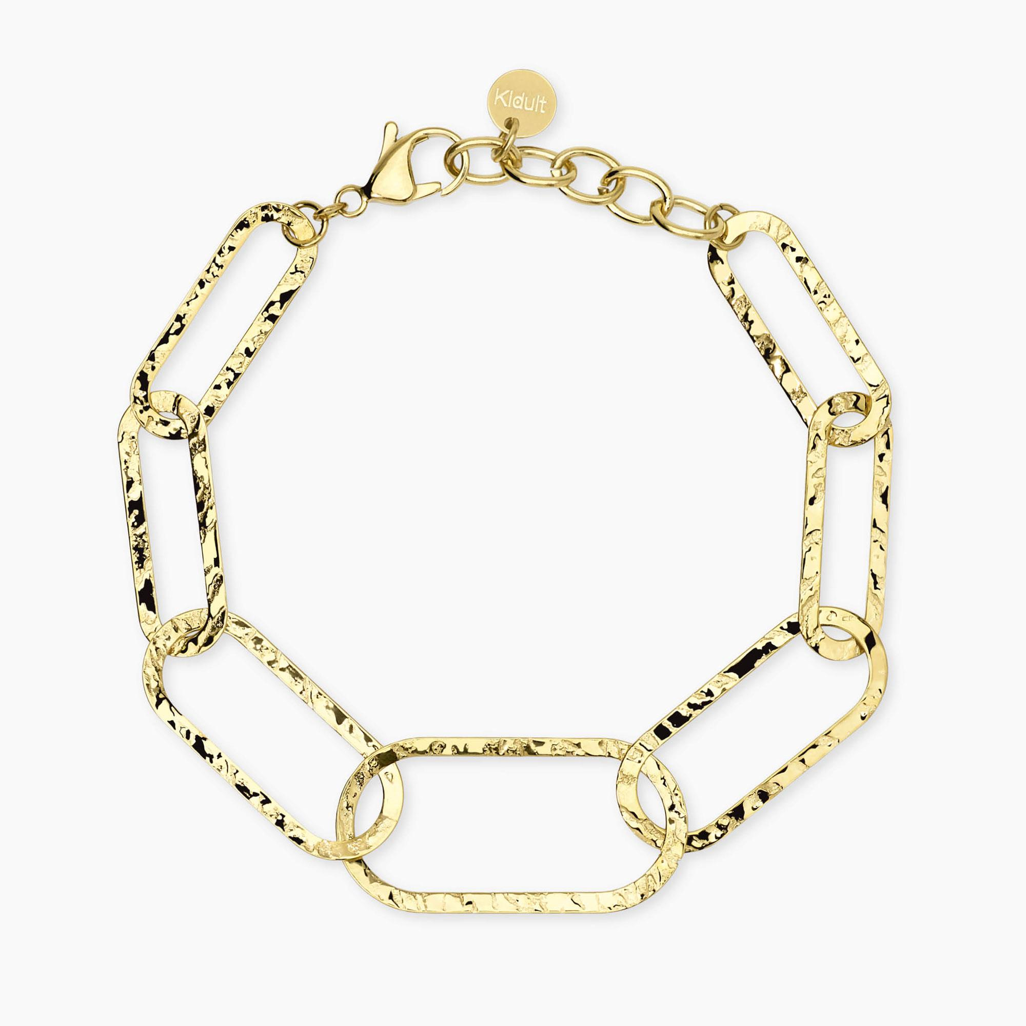 Bracciale Donna Kidult con Maglie Dorate Martellate