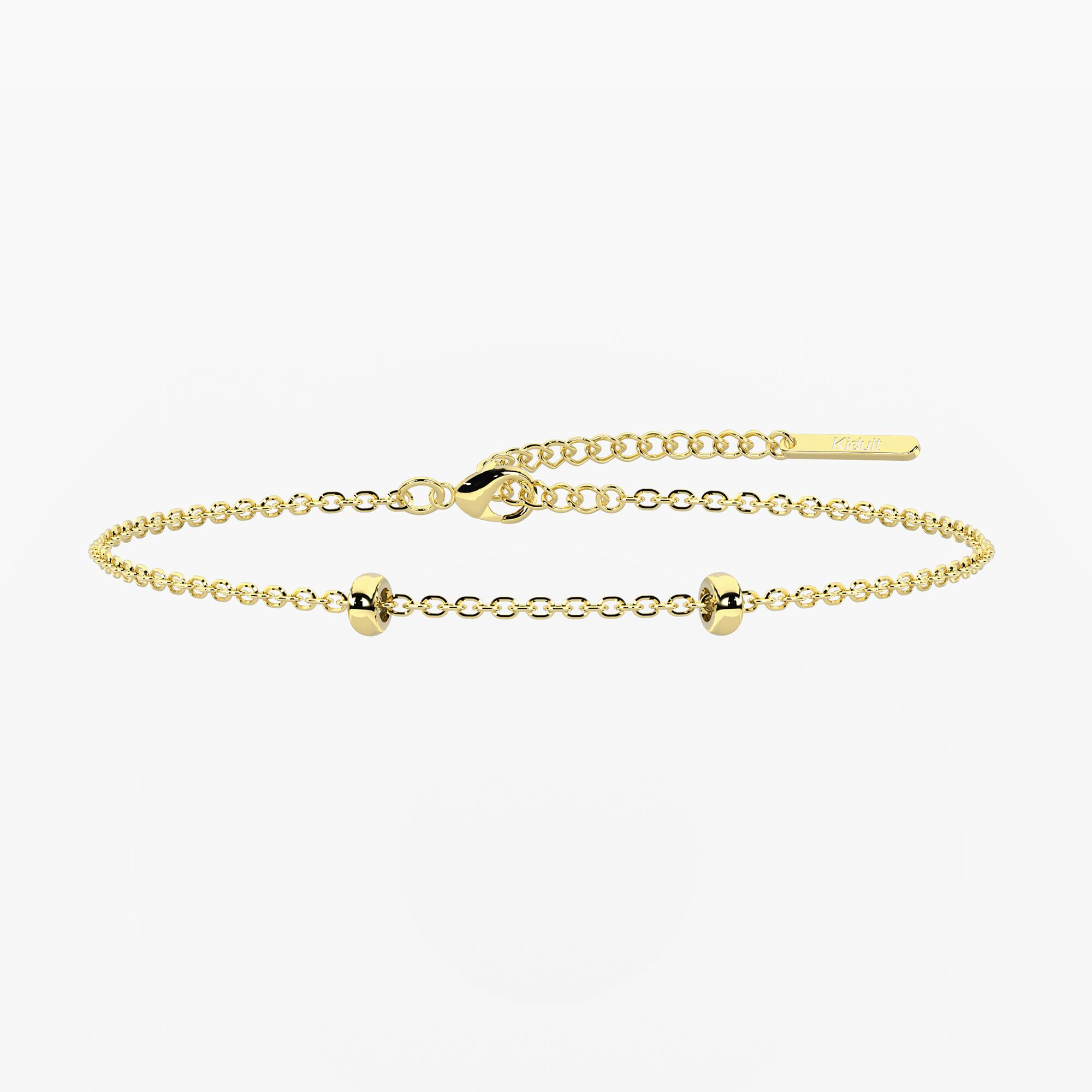 Cavigliera Donna Kidult in Acciaio Dorato Componibile con Catena Diamantata 