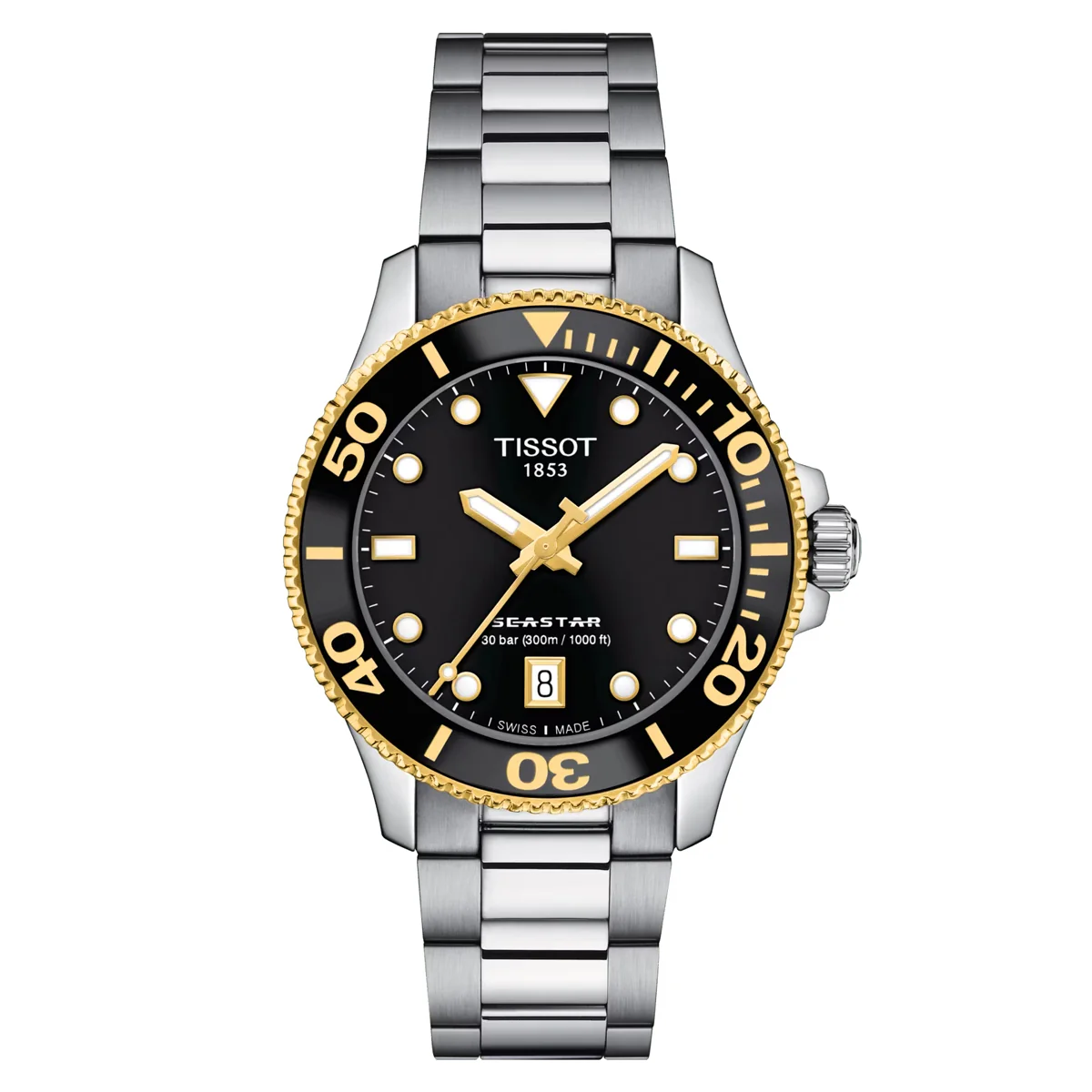 Orologio Uomo Tissot Seastar 1000 al Quarzo con Quadrante Nero 36 mm