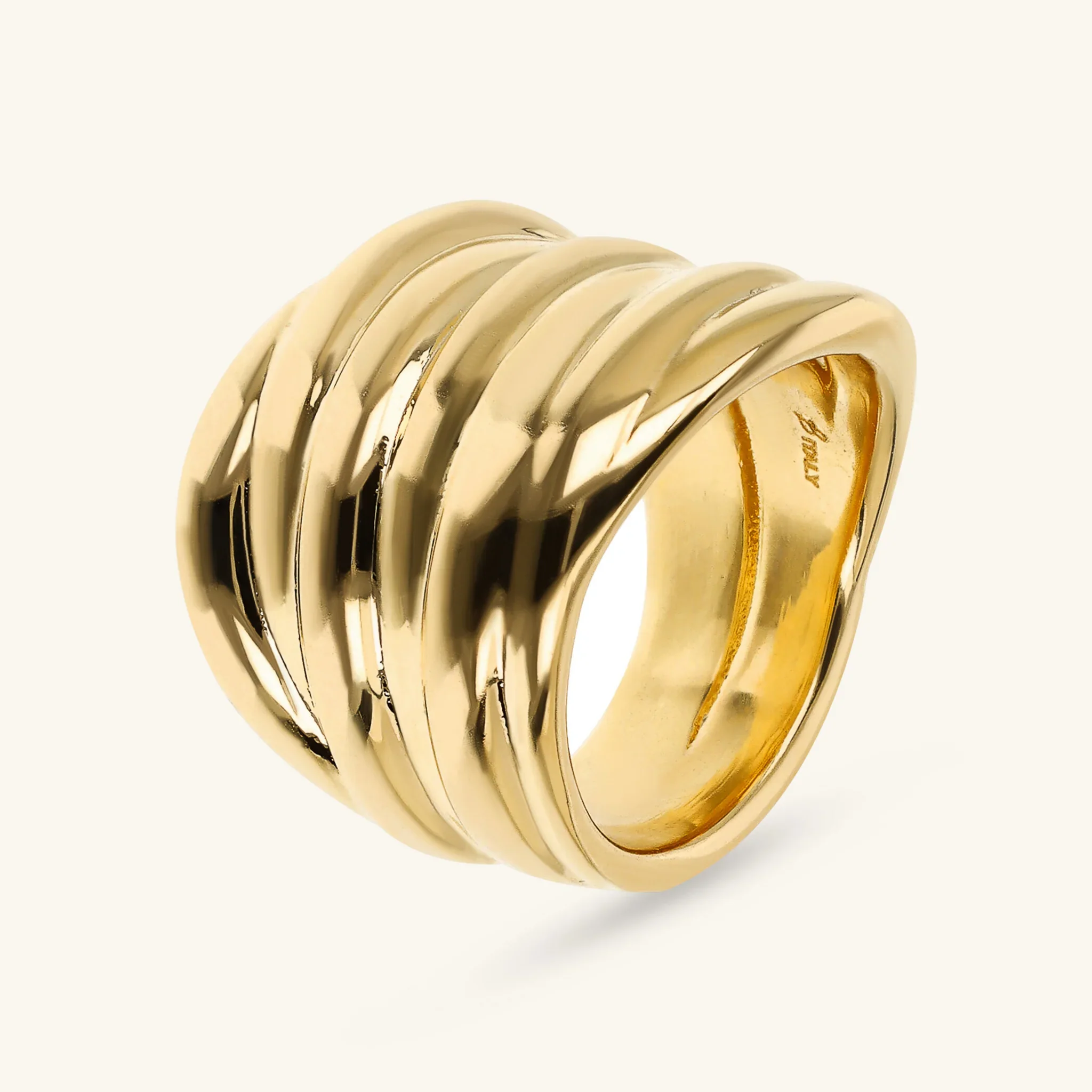 Anello a Fascia Etrusca Graduato Texture Rigata