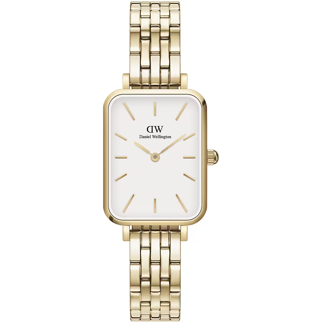 Orologio Donna Daniel Wellington Quadro al Quarzo con Quadrante Bianco 26 mm Cinturino Placcato Oro