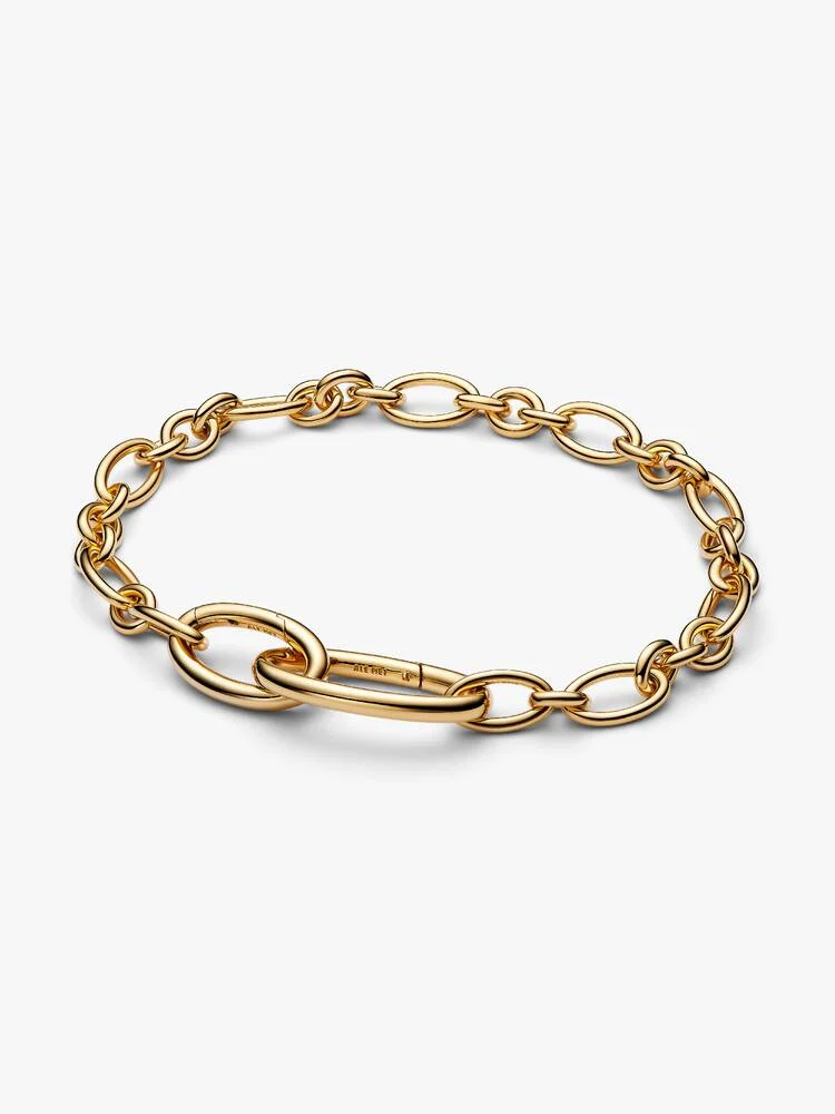 Bracciale Maglia Link Ovale Pandora ME Placcatura Oro 14k Misura 17,50 cm
