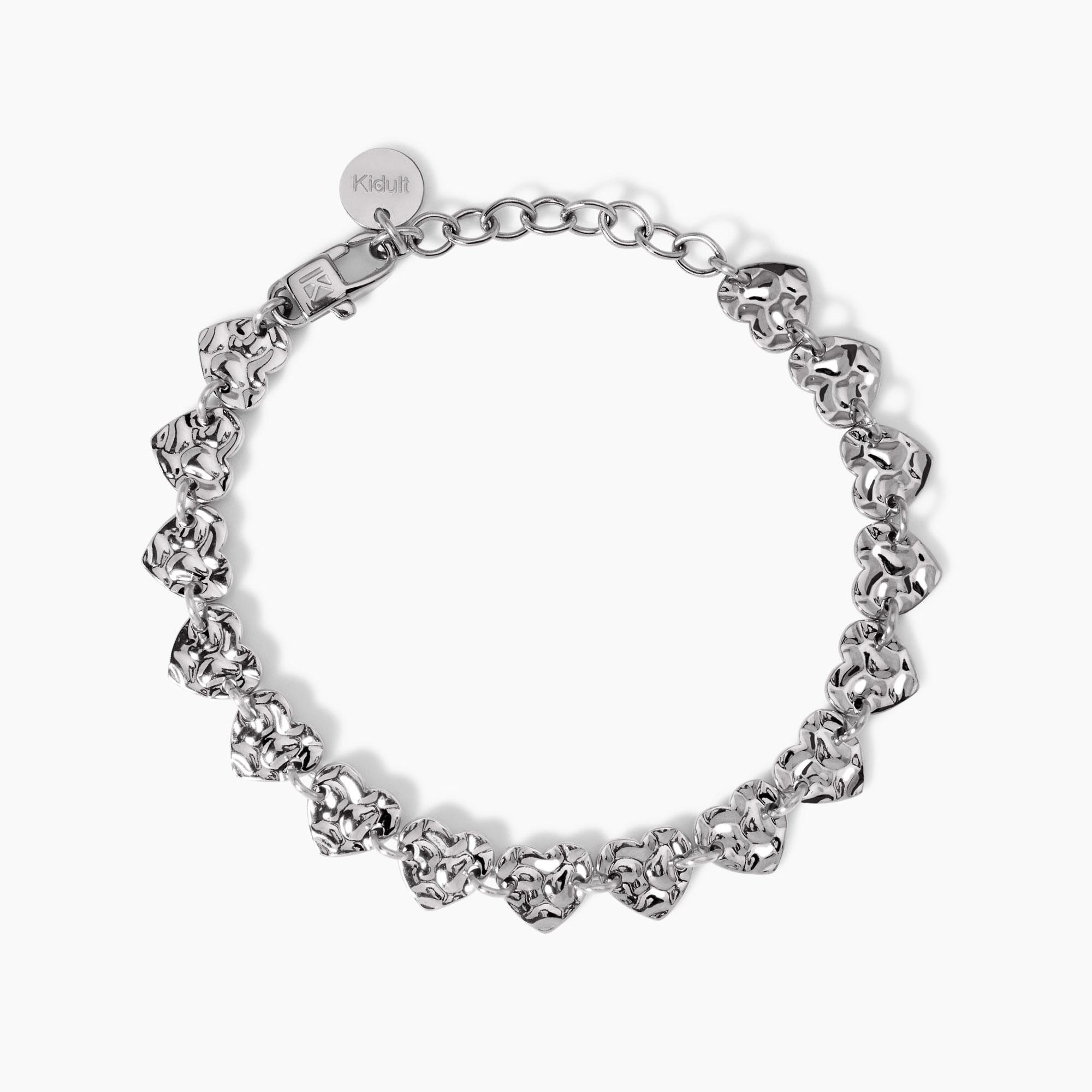 Bracciale Donna Kidult con Cuori Effetto Martellato 