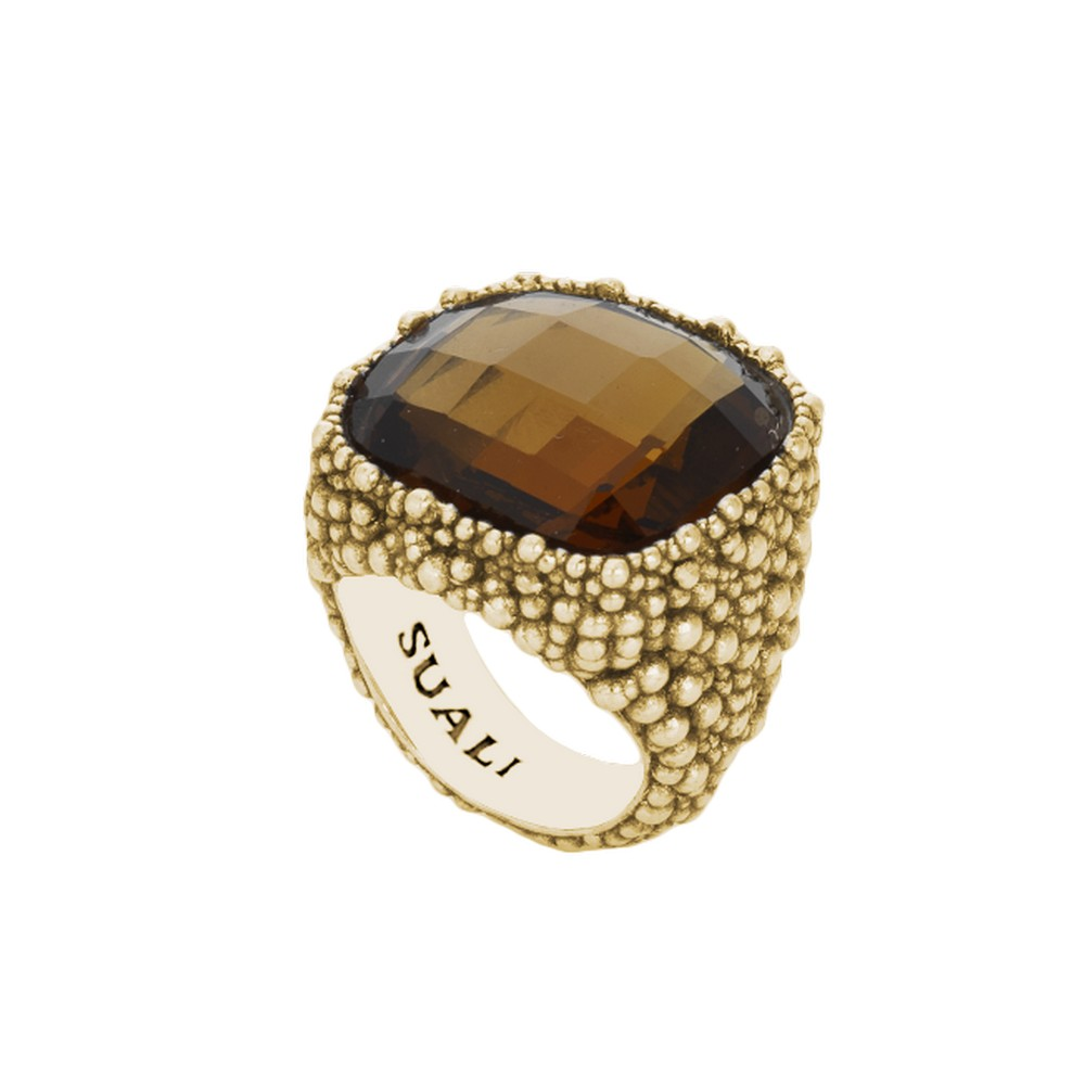 Anello Donna Suali Alchimia in Argento Dorato Crystal Brown 