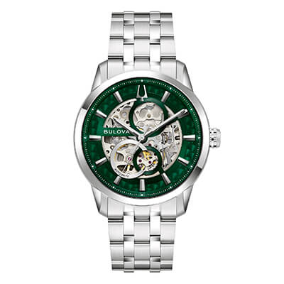 Orologio Uomo Bulova Sutton Skeleton Automatico con Quadrante Verde 40mm
