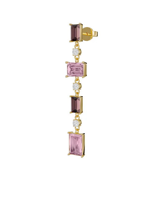 Orecchino Donna Amabile Euphoria Dorato Pendente con Pietre Rosa e Malva 