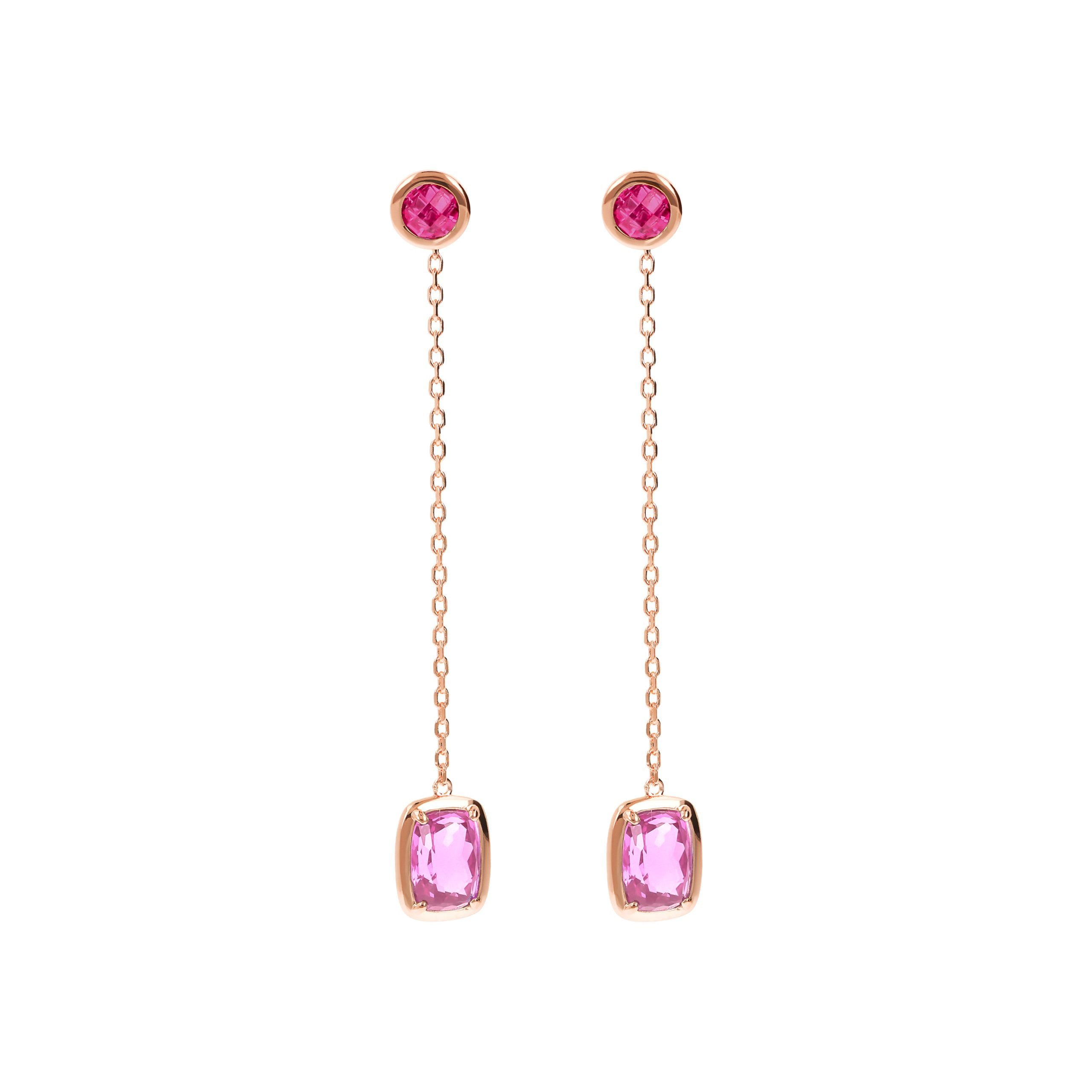 Orecchini Donna Bronzallure Pendenti con Gemma Rosa 