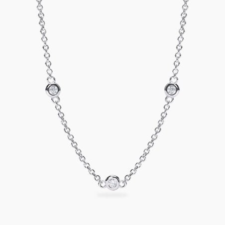 Collana Donna Mabina My Diamond in Argento e Punto Luce Diamanti Lab-Grown