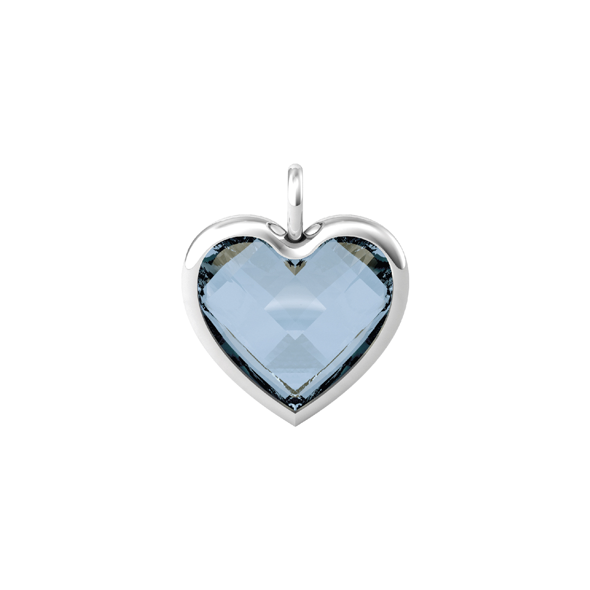 Ciondolo Donna Kidult Grande a Cuore in Glass Azzurro 