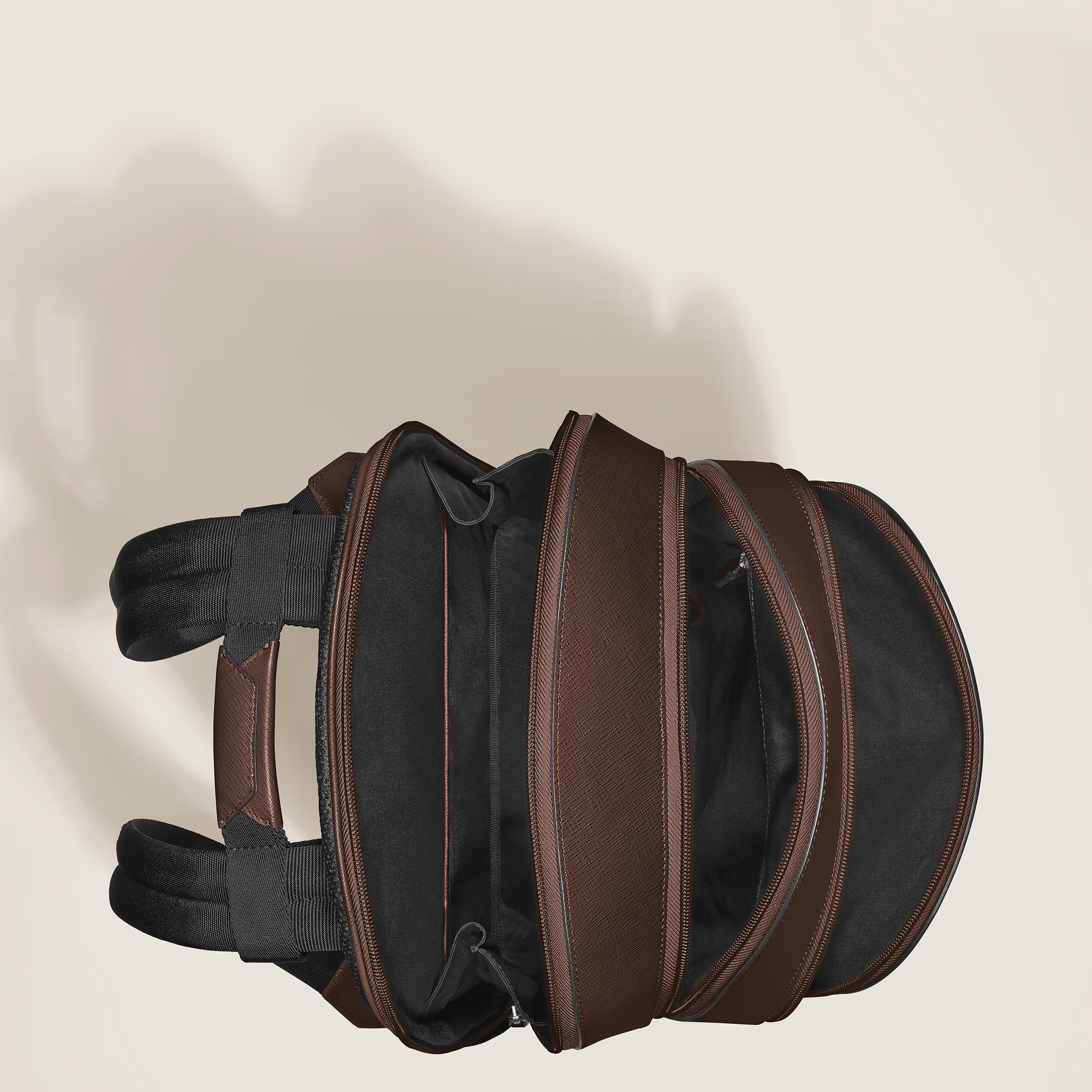 Zaino Modello Medio Montblanc con 3 Compartimenti in Pelle Sartorial Marrone