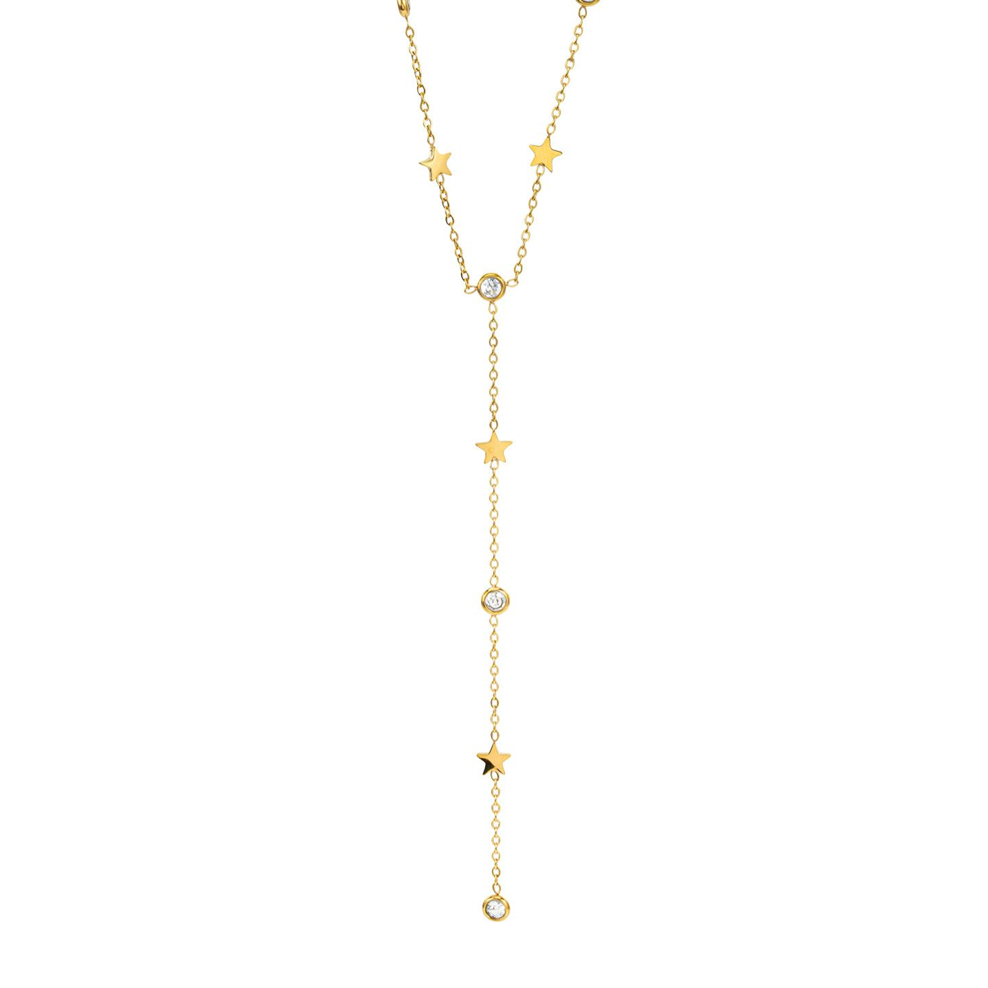Collana Donna Boccadamo Placcata Oro Giallo con Pendente di Stelle e Cristalli