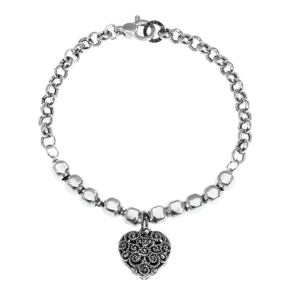Bracciale Rolò Suali con Elementi Cuore Traforato