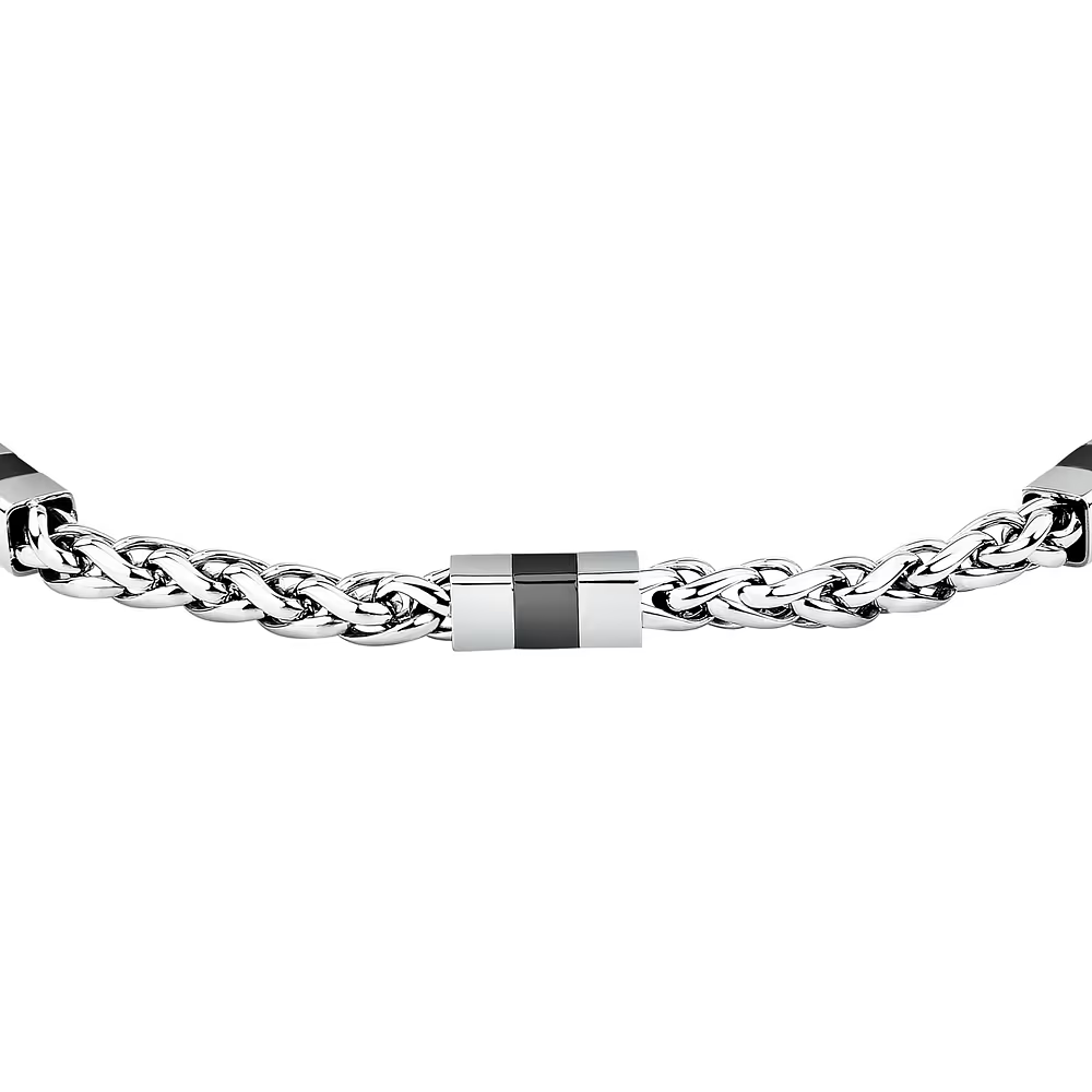 Bracciale Uomo Sector a Catena con Dettagli Neri in Acciaio