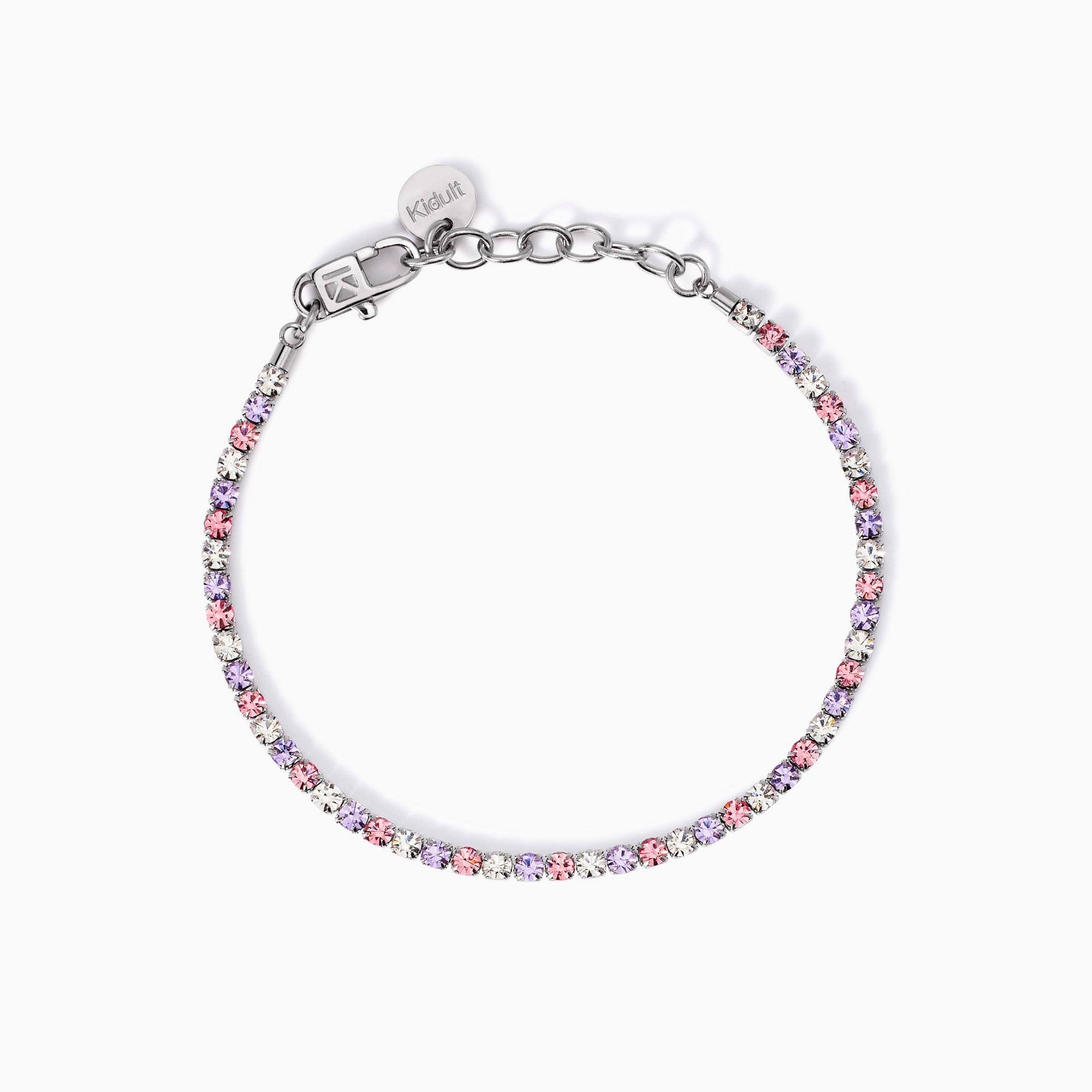 Bracciale Donna Kidult Tennis Cristalli Bianchi e Rosa