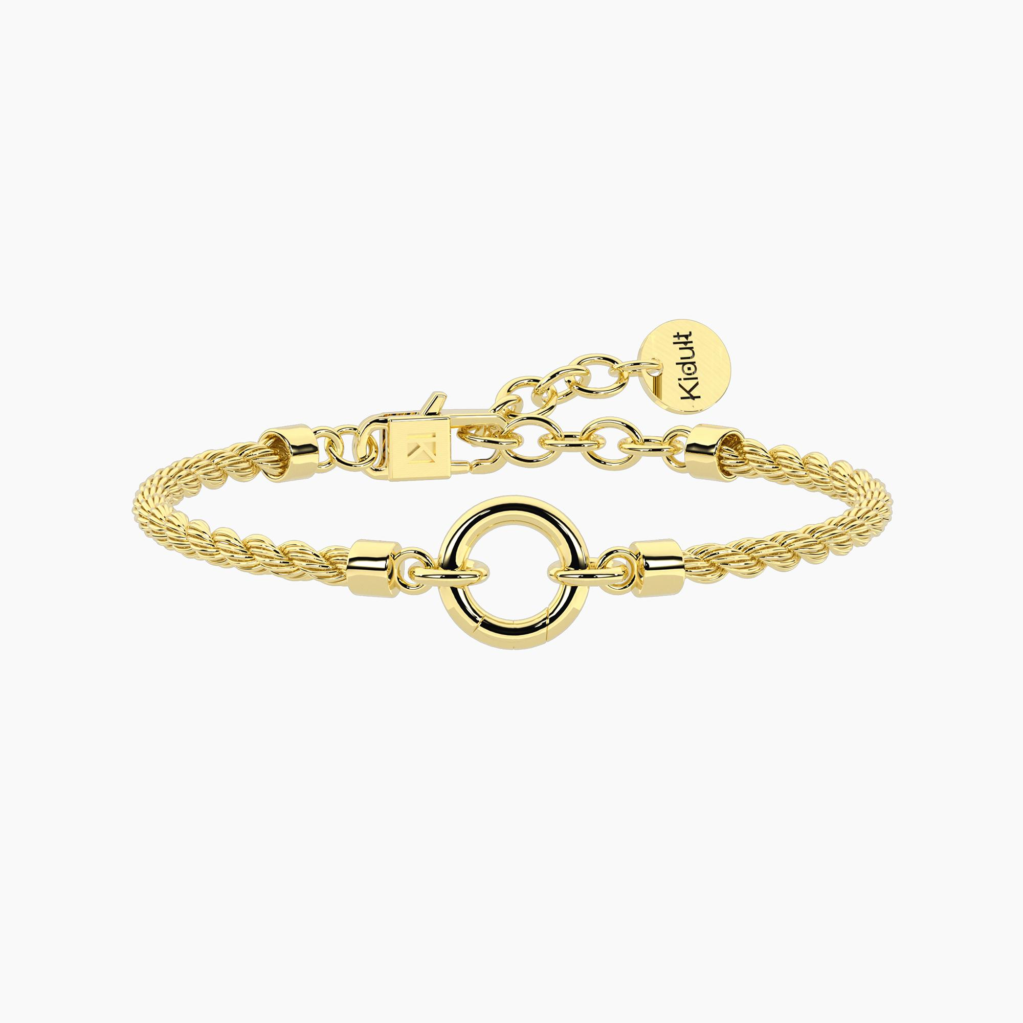 Bracciale Donna Kidult Componibile con Catena Corda in Acciaio Dorato 
