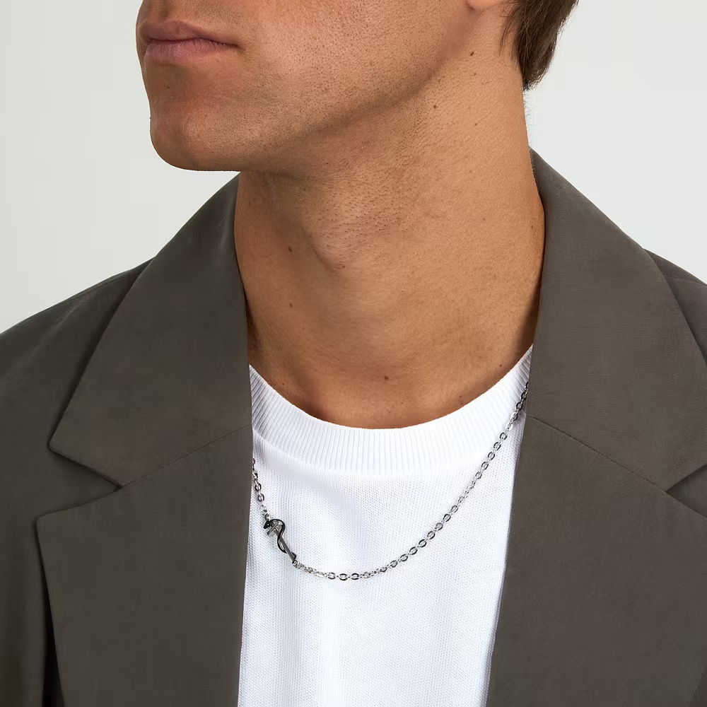 Collana Uomo Sector Basic in Acciaio con Dettaglio Serpente Nero 