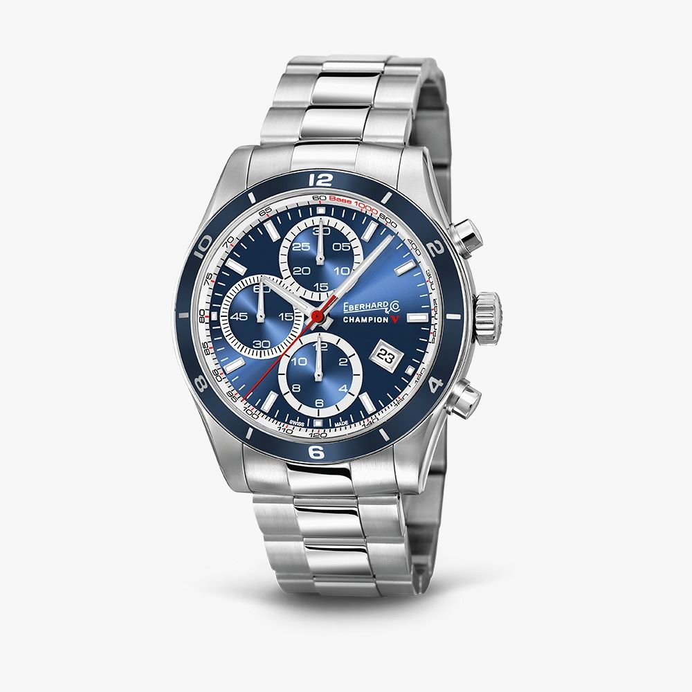8608_95457_30344868577.bmp Orologio Uomo Eberhard Champion V Automatico con Quadrante Blu 43 mm
