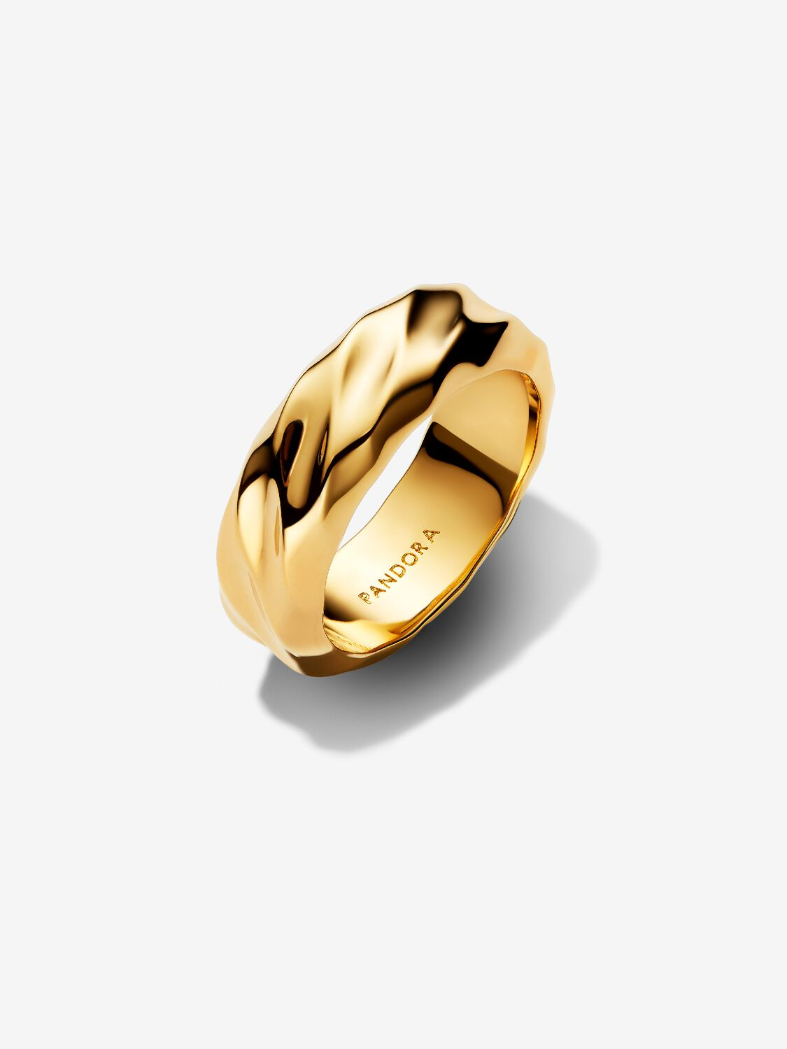 Anello Pandora Fascia Larga Dune Placcatura in Oro 14k