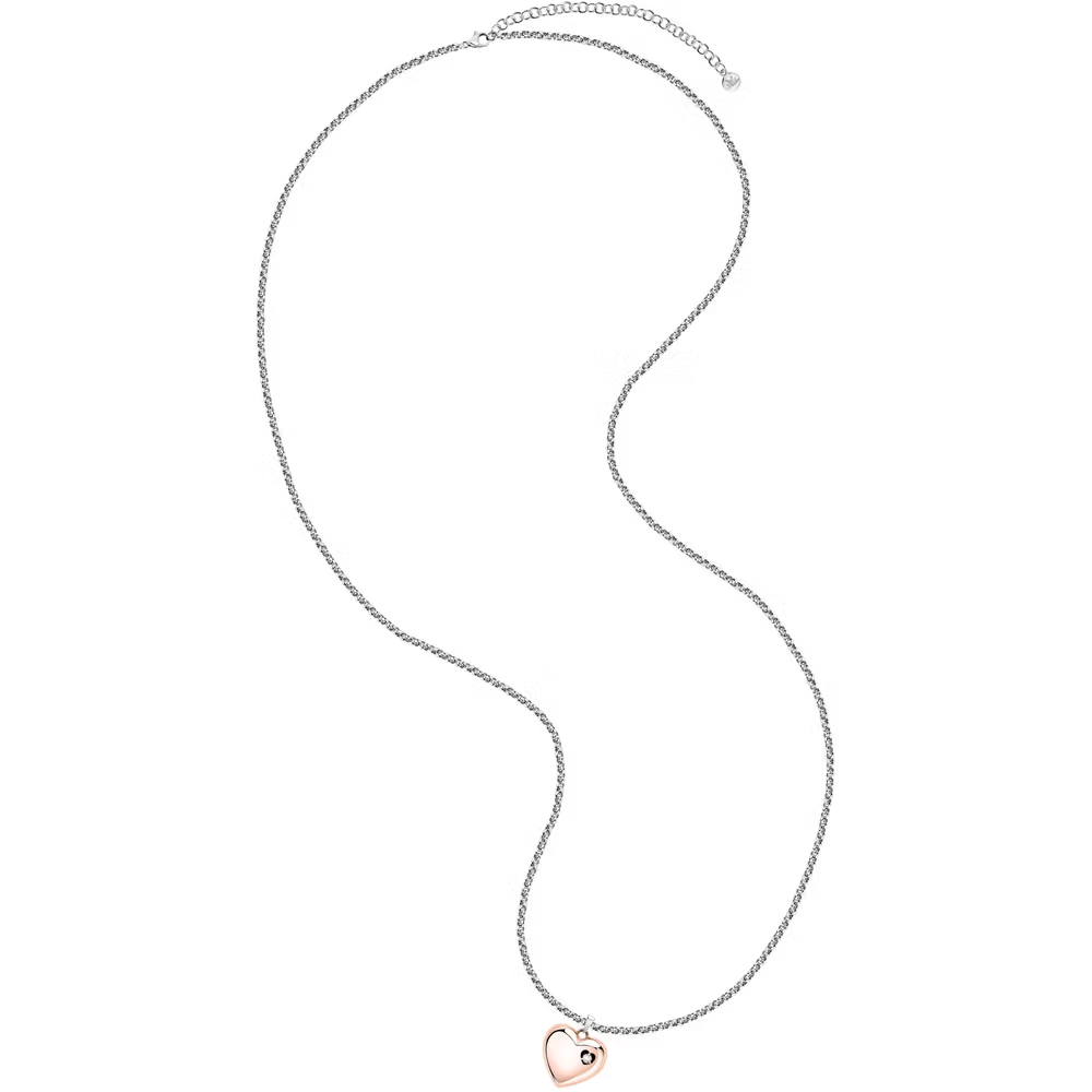 Collana Donna Chiama Angeli Morellato Talismani in Acciaio con Cuore Placcatura Oro Rosa