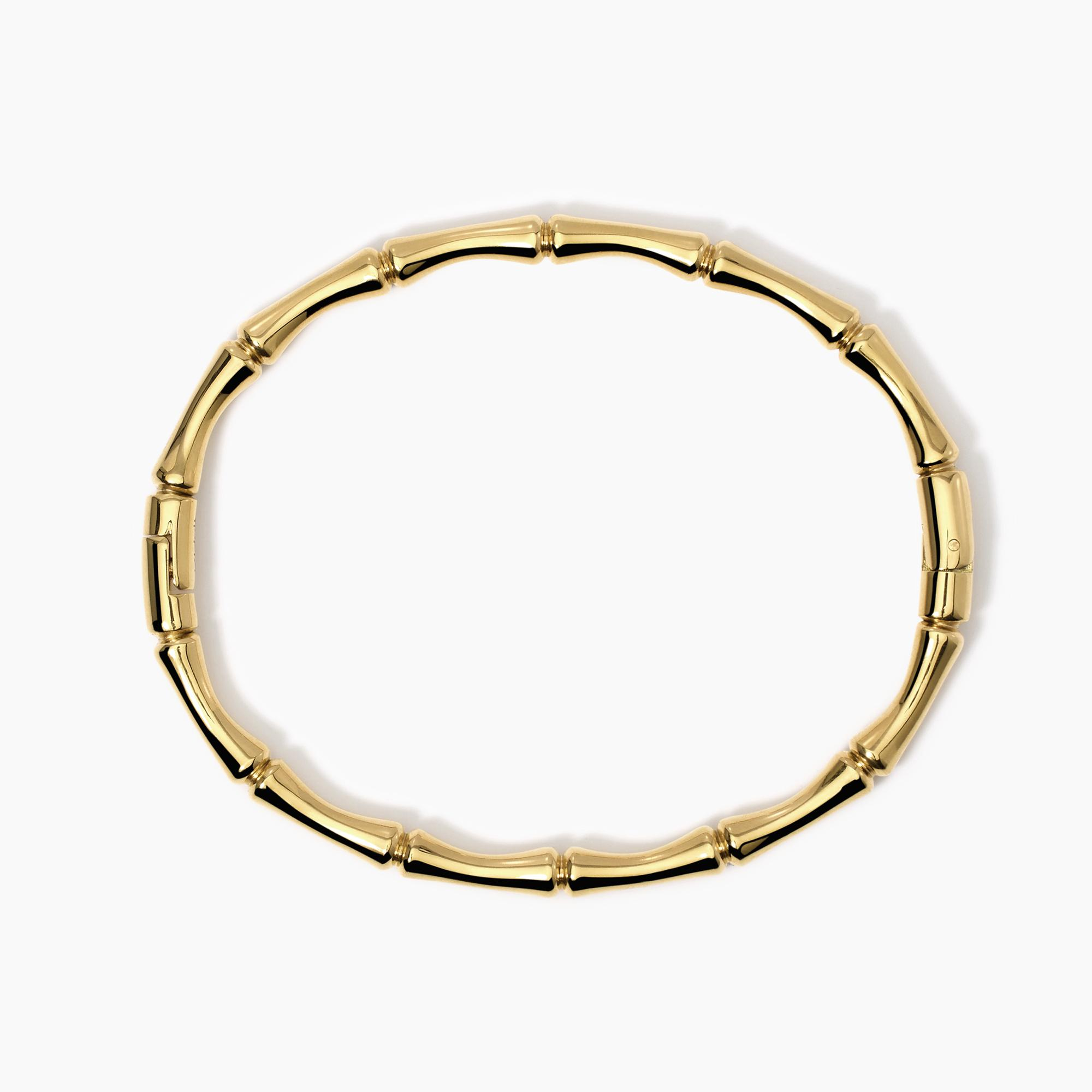 Bracciale Donna Kidult Rigido Effetto Bambù in Acciaio Dorato 