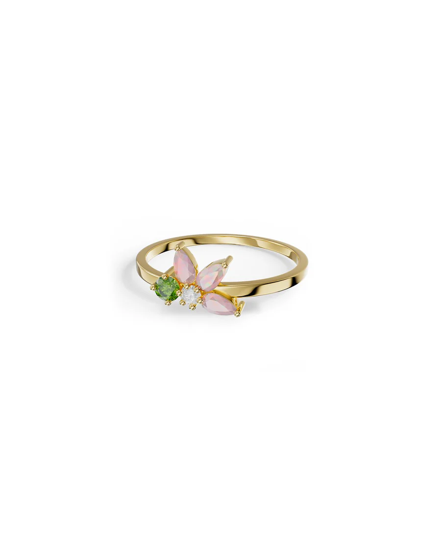 Anello Donna Amabile Petals Fantasia Dorato con Petali Rosa