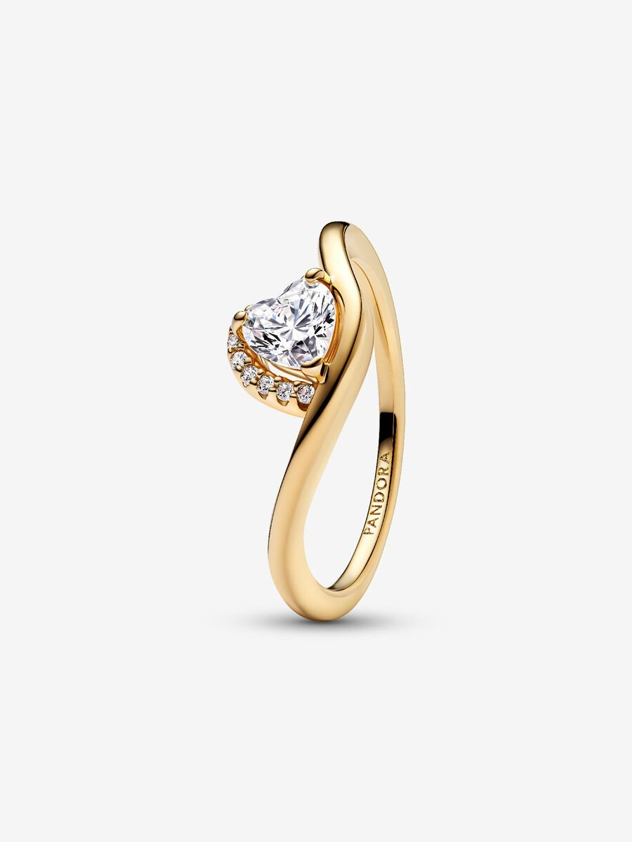 Anello Pandora Onda con Cuore Luminoso