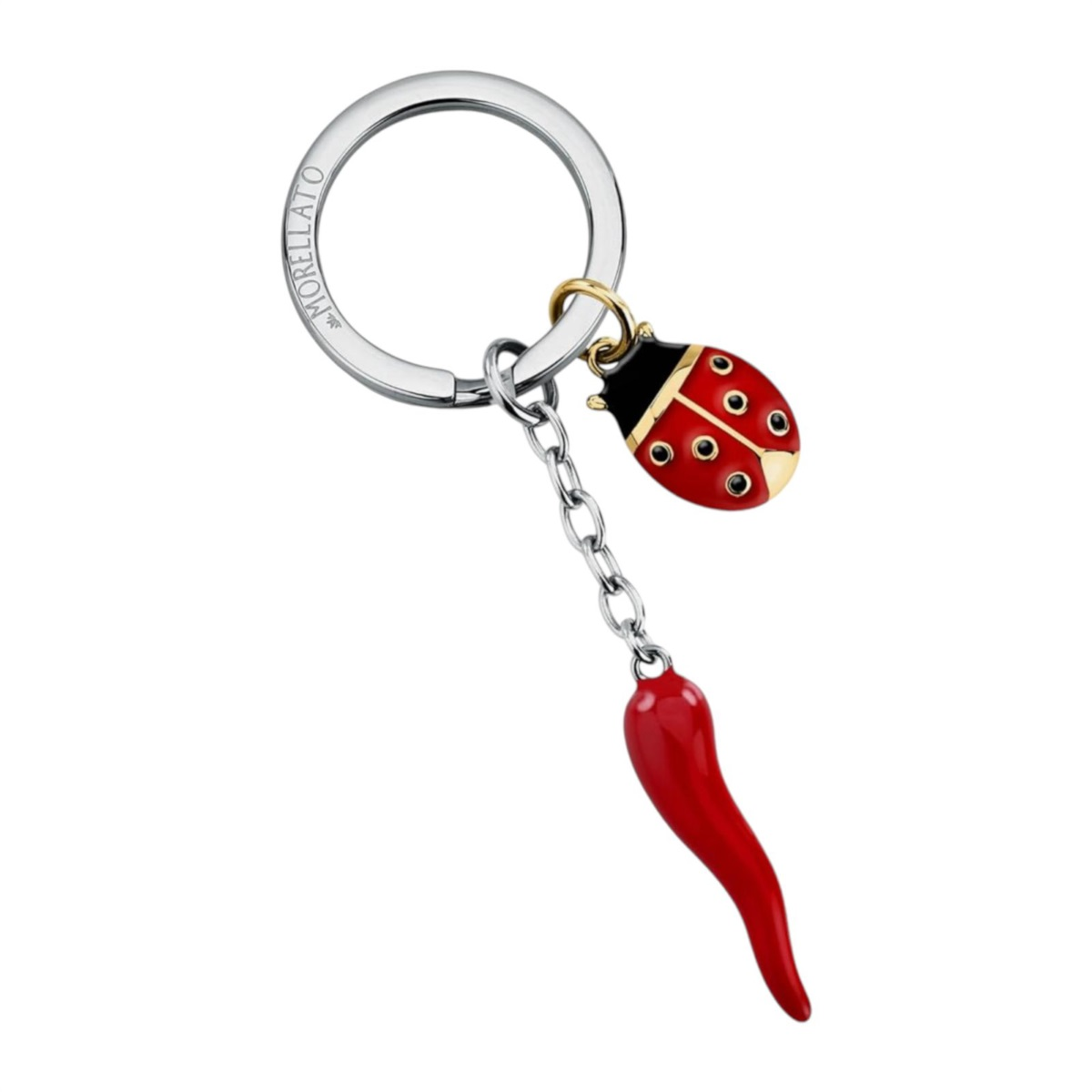 Portachiavi Morellato Lucky Coccinella e Cornetto 